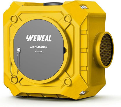 Commercial Air Scrubber, Negative Air Machine with 3-Stage Filtration, Commercial Air Purifier with HEPA/Carbon Filters/MERV-10, Heavy Duty Air Purifier for Industrial and Home, Yellow