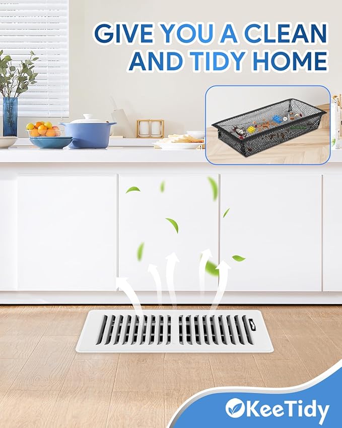 Floor Vent Screen Net, 4" x 10" Air Vent Screen Filter Mesh Catches Toys Snacks Pet Hair and Pet Food, Keeps Bugs Out for Home, 5 Pack