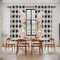 Easter Window Curtains 72 Inch Long 2 Panel Set,Rod Pocket Long Curtains & Drapes,Spring Rabbits Ears Feet Wildflowers Black Plaid Light Filtering Window Treatment for Bedroom Living Room 52"W x 72"L