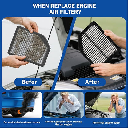 1Pcs Cabin Air Filter & 1Pcs Engine Air Filter Accessories for Honda CR-V CRV CR V 2012 2013 2014 L4 2.4L Activated Carbon Engine Cabin Air Filter Automotive Replacement for CF10134/ CA11258