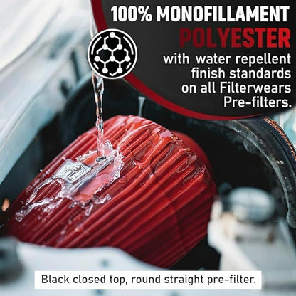 FILTERWEARS F154R Universal Water Repellent Cold Air Intake Pre-Filter - Large