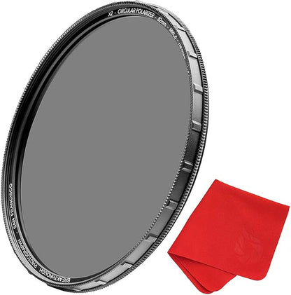 95mm X2 CPL Circular Polarizing Filter for Camera Lenses - AGC Optical Glass Polarizer Filter with Lens Cloth - MRC8 - Nanotec Coatings - Weather Sealed by Breakthrough Photography