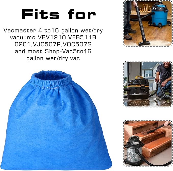 Cloth Filter for Craftsman 2&2-1/2 Gal. Shop Vac 916949, 9-16949, MICROLINED (3 Pack)
