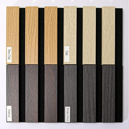Wood Slat Wall Panel, 4 Pack Wood Panels for Wall, 3D Soundproof Wall Panels, Large Acoustic Panels for Interior Ceiling and Wall Decor Noise Reduction, Sample