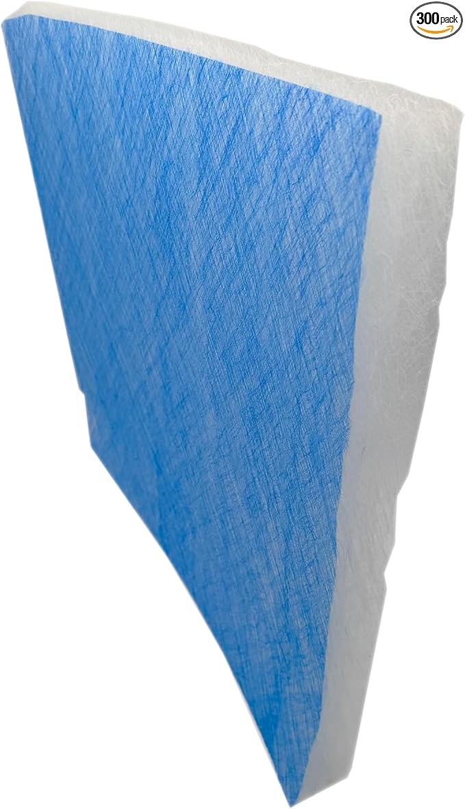 Paint Booth Exhaust Fiberglass Filter, Blue/White Paint Arrestor for Spray Booth (300/case, 20" x 20")