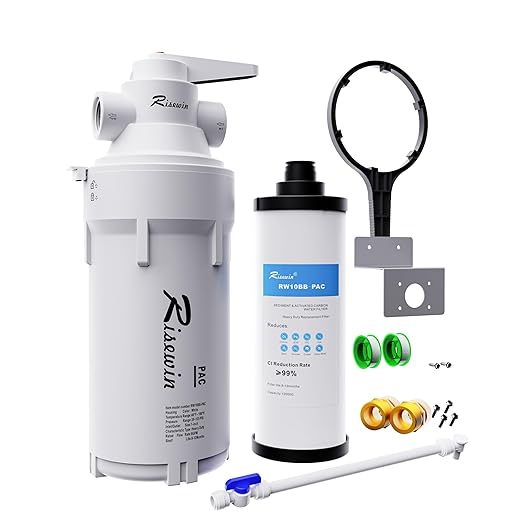 Inline Water Filter| Risewin 3-Stage Whole House Water Filter System with 4-Mode Valve 3-Min Change, No Shutdown, 8 GPM High Flow | Military-Grade Housing & Iron Removal for Well & City Water, RV