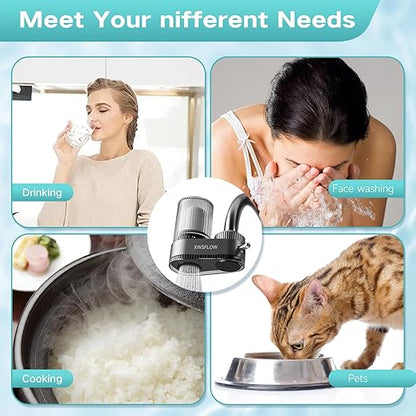Sinks-Mounted faucetfilterefficientwaterpurificationsystemeffectivelyremovesunpleasantchlorineodorand impurities, suitablefor15/16 13/15 inch and 3/4 inch Kitchen (Gray)
