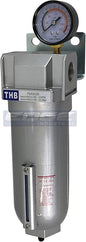 HEAVY DUTY INDUSTRIAL GRADE COALESCING FILTER WITH 0.01u MICRON ELEMENT, METAL BOWL, REMOVES 99.98% MOISTURE, VAPOR AND OIL FROM COMPRESSED AIR LINES, AUTO DRAIN (1/2" NPT, 11oz)