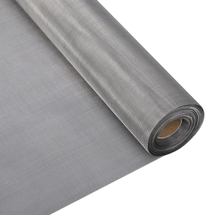 304 Stainless Steel Woven Wire Mesh, Metal Mesh Panel, 150 Mesh Ultra-Fine Filter Screen for Cabinet Ventilation & Window Screen Replacement, Wire Cloth, Insect Barrier