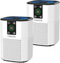 2 Pack Air Purifier for Home Bedroom, Cobectal Room Air Cleaner with H13 True HEPA 3-in-1 Filter, Aroma Function & Sleep Mode, Desktop Small Air Purifier for Office, Dorm, Hotel, RVs (White)