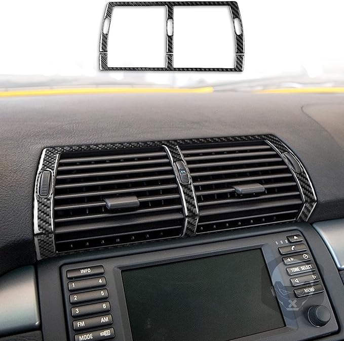 Carbon Fiber Interior Full Compatible with BMW X5 Central air-Conditioning air Outlet 2 pcs-1