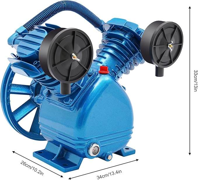 V Air Compressor Pump Head for 3 HP 2 Piston Motor Twin Cylinder Single Stage,Air Compressor Pump Motor Head Single Stage, in Tools & Home Improvement Portable Air Compressors