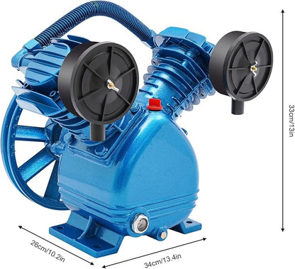 V Air Compressor Pump Head for 3 HP 2 Piston Motor Twin Cylinder Single Stage,Air Compressor Pump Motor Head Single Stage, in Tools & Home Improvement Portable Air Compressors