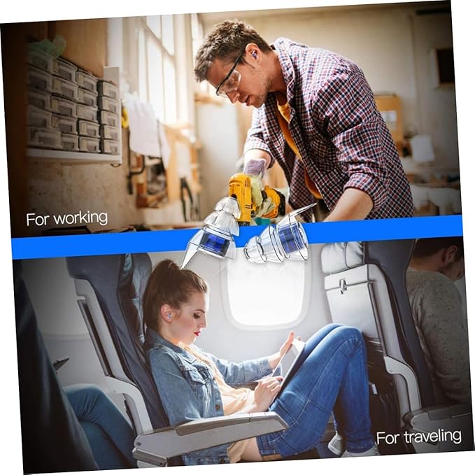Reusable Silicone Noise Reduction Ear Protection Lightweight for Sleeping Concerts Work Bars Construction Sites Blue