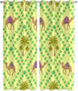 2 Panel Kitchen Cafe Curtains, Desert Sand Camels Sunlight Filtering Nature Air Through, Window Decor Tier Curtains for Living Room 104W x 90L inch Palm Trees Tropical Plants Polka Dot Yellow
