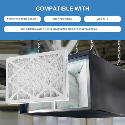 1 Micron Inner Filter and 5-Micron Outer Air Filter Replacement Compatible with WEN 3410, POWERTEC AF4000, AF4001, Shop Fox W1830, WEN 90243-026-2 Air Filtration Systems Woodworking, 2 Set