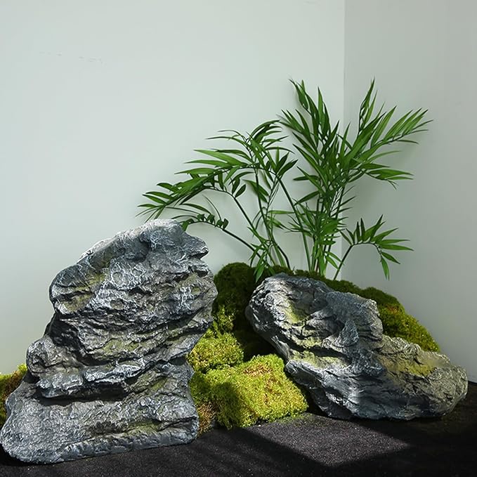 Outdoor Fake Rock Cover Realistic Lightweight Fiberglass Artificial Landscape Boulder Enclosure Protection Dome for Well Pump Septic Tank Electrical Boxes R (K)