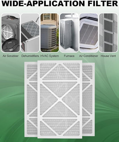 14x25x1 Air Filter 6 Pack, Durable MERV 8 Pleated Home HVAC AC Furnace Filters, Lightweight Compact Air Conditioner Filter Replacement