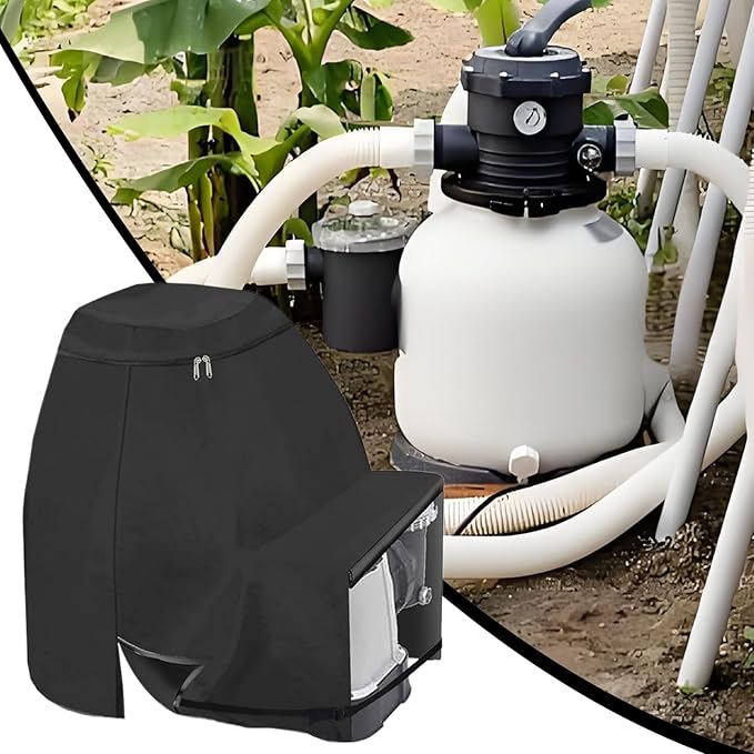 Waterproof Pump Cover - Protective Outdoor Motor Shield, Heavy Duty Pool Equipment Enclosure | Leakproof Sand Filter Protective Cover, All-Season UV-Resistant Case, Durable Weather Guard for Yard
