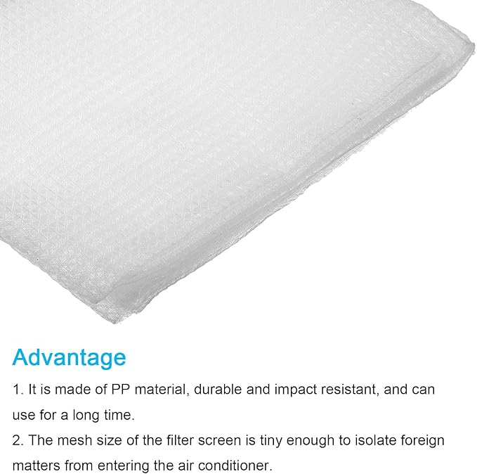 PATIKIL 47.2" x 39.4" Air Conditioner Air Filter Material, Plastic Dustproof Filtering Mesh Screen Replacement for Air Conditioning, White
