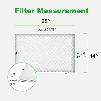 REair 14x25x1 Air filter Pro Kit, Washable and Reusable Air Filter 14x25x1 for AC HVAC Furnace, MERV 8 Air Filters Machine Washable & Dryer Friendly, AC Furnace Air Filter, Include 2 Filters&1 Frame
