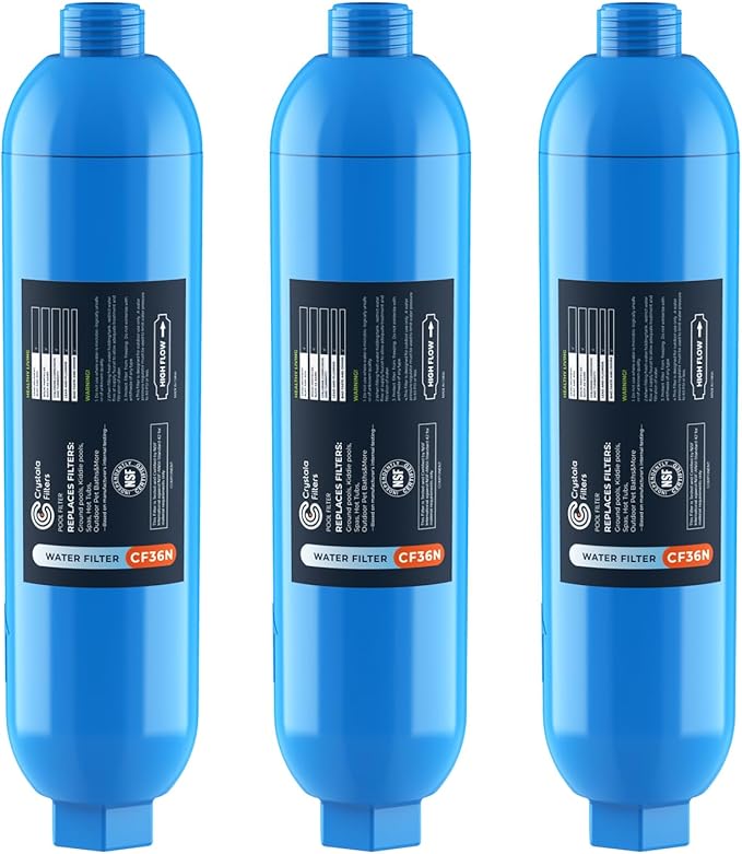 Crystala Garden Hose End Pre-Filter for Swimming Pool, Hot Tubs, Spa, Inflatable Pool, Ponds, Greatly Reduces Bad Taste, Odors, Chlorin and Sediment, up to 8,000 Gallons, 3 Pack