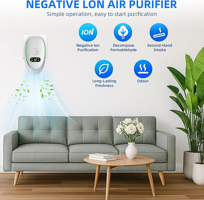 2026 Upgraded Air Ionizers for Dust Mites Smoke Pet Odor Plug in Air Purifiers for Home Silent Ionizer Air Cleaners & Room Deodorizer Plug in,Dust Mite Killer for Bedroom,Office,Kitchen,8 Pack