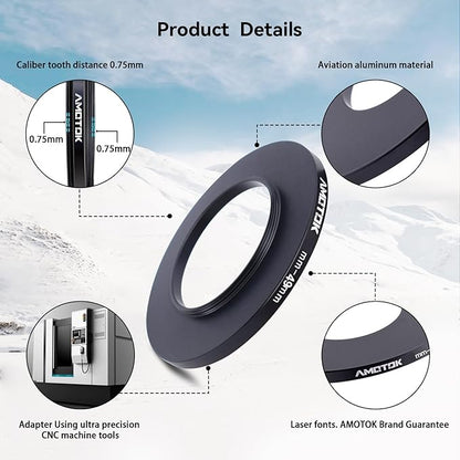 42mm Lens to 49mm Camera Lens Adapter,42mm to 49mm Filter Step up Ring Adapter Ring,Compatible All 49mm Filter Accessory