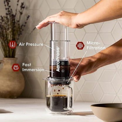 AeroPress Coffee Maker White Paper Micro-Filters, Compostable Coffee Filters Made From White, Chlorine-Free Paper, Fits Standard Size AeroPress Manual Coffee Makers, 350 Count