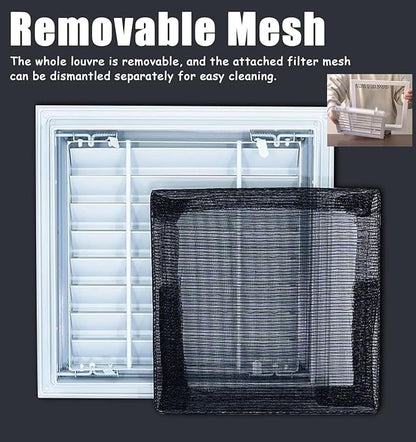 Louvered Vent/Access Panel, Decorative Removable Grille Filters Covers with Mesh Cover, Wall and Ceiling Inspection Service Door Loft Hatch(45x45cm/17.7x17.7in)