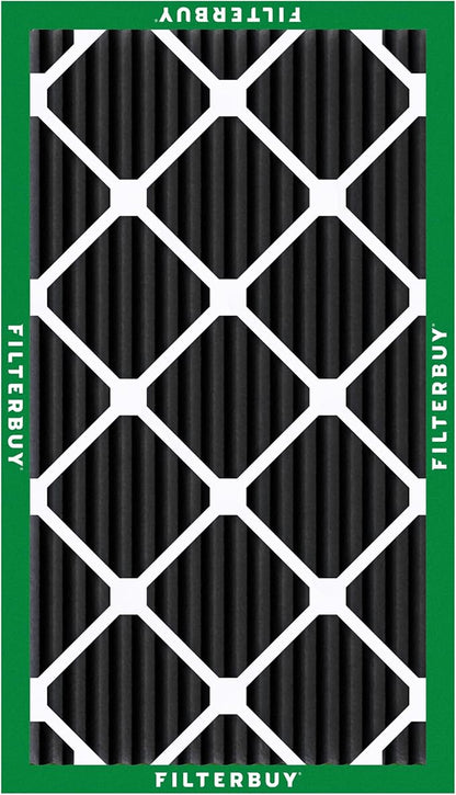 Filterbuy 17x25x1 Air Filter MERV 10 Odor & Allergy Defense with Activated Carbon (4-Pack), Electrostatic Pleated HVAC AC Furnace Filters Replacement, Made in USA (Actual Size: 16.50 x 24.50 x 0.75)