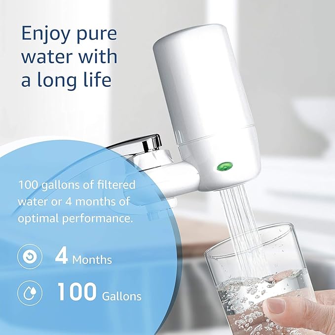 Waterdrop Faucet Water Filter, Replacement for Brita® Filter, Brita® Faucet 36311 On Tap Water Filtration System, FR-200, FF-100 Replacement Filter, White (3 Packs)