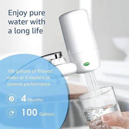 Waterdrop Faucet Water Filter, Replacement for Brita® Filter, Brita® Faucet 36311 On Tap Water Filtration System, FR-200, FF-100 Replacement Filter, White (4 Packs)
