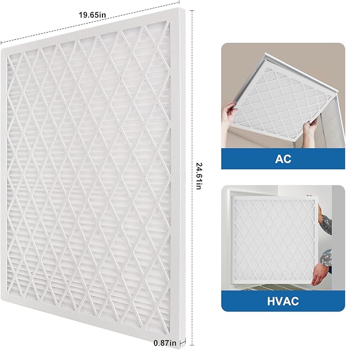 20x25x1 MERV 11 Air Filter, Quality AC/HVAC Furnace Filter，1 Reusable ABS Frame + 4 Pack Replaceable Filter Media，Breathe Fresher and Cost-effective