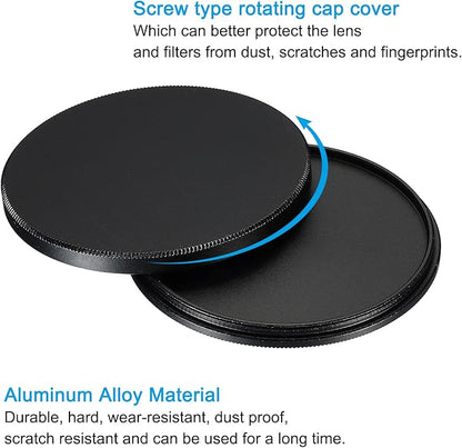 PATIKIL 62mm Lens Cap, Camera Lens Cap Cover Universal Front Metal Lens Filter Stacks Cap Protective Case for 62mm Camera Circular Polarizing Fader ND Filter, Black