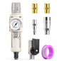 TAILONZ PNEUMATIC 3/8 Inch NPT Automatic Drain Air Filter Pressure Regulator Combo Piggyback, Air Tool Compressor Filter with Gauge AW3000-03D