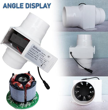 3 Inch Inline Fan 12V Tube Vent Fan Powerful 130Cfm in-line Duct Fan 20W Plastic Extractor Blower for Hydroponics Home Use Ventilation Tent (Color : Adjustable Speed, Size : 20w)