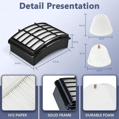 2 HEPA + 4 Foam & Felt Filters Compatible with Shark Navigator Lift-Away Deluex NV350, NV351, NV352, NV355, NV356E, NV357, NV360, NV370, NV391, UV440, UV490, UV540, Part # XFF350 & XHF350