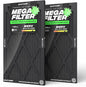 PuroAir MegaFilter - 14x25x1 Air Filter MERV 13 Activated CarbonTech Defense - Heavy Duty 3 Layer Furnace Filters Allergens, Pollen, Dust, Pet Dander, Smoke, Odors - HVAC Air Filter 14x25x1 (2-Pack)