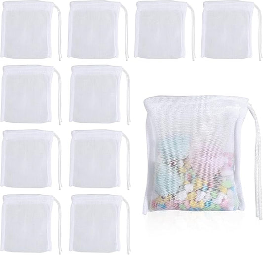 10PCS Aquarium Filter Media Bags for Activated Carbon, 4" X 3.5" Mesh Filter Bags for Aquarium, Carbon Filters Bag for Aquariums, High Flow Aquariums Mesh Media Filters Bag