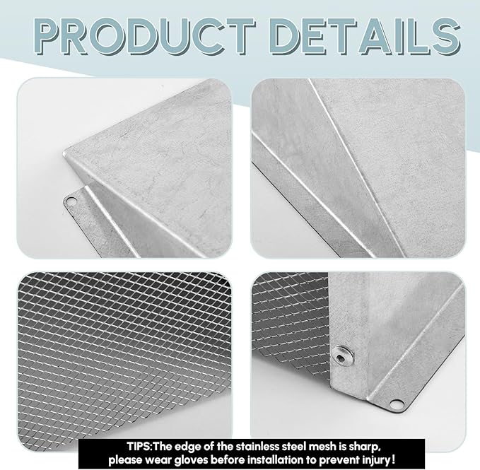 8" x 8" White Galvanized Steel Vent Cover with Mesh Screen, Duct Exhaust/Inlet Rain Deflector Air Outlet Grille Protection Roof Exhaust Hood Vent Cap for Indoor Outdoor Wall Roof Rain Snow