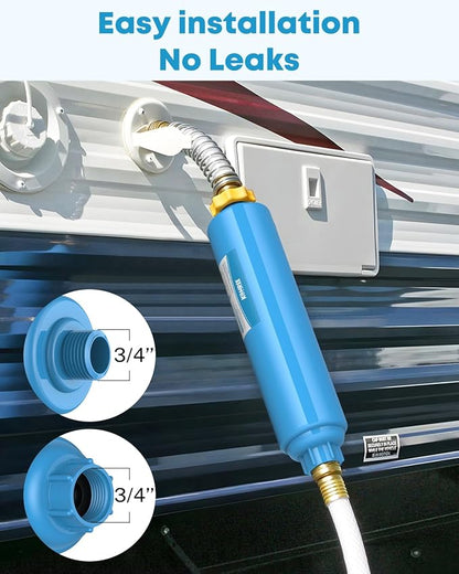 Kohree RV Water Filter, NSF Certified, Inline Water Filter Reduces Chlorine, Bad Taste, Odor, RV Accessories Ideal for Campers, Marine, Garden Hose, Boats, Trailer Motorhome, 2 Pack