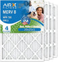 AIRX FILTERS WICKED CLEAN AIR 20x25x1 MERV 8 Electrostatic Pleated Air Conditioner Filter 4 Pack HVAC AC Furnace Filters