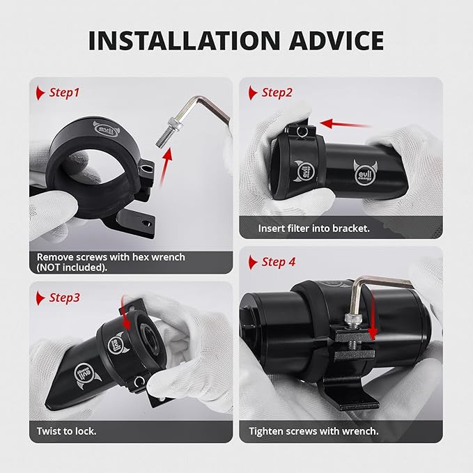 EVIL ENERGY 50mm Fuel Filter Mounting Bracket, Fuel Pump Clamp Holder Red