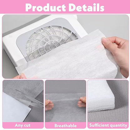 100 Pcs Nail Dust Collector Filter No-Spilling Filters Replacement Paper Disposable Dust Filters For Most Of Machine Vacuum Collector For Salon Nail Supplies Accessories(White)