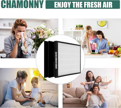 IAF-H-100D Idylis D Replacement Filter Size D, Compatible with Idylis AC-2118, AC-2123, IAP-10-280 Air Purifier Devices, 2 H13 True HEPA Filters + 4 Activated Carbon Pre-filters