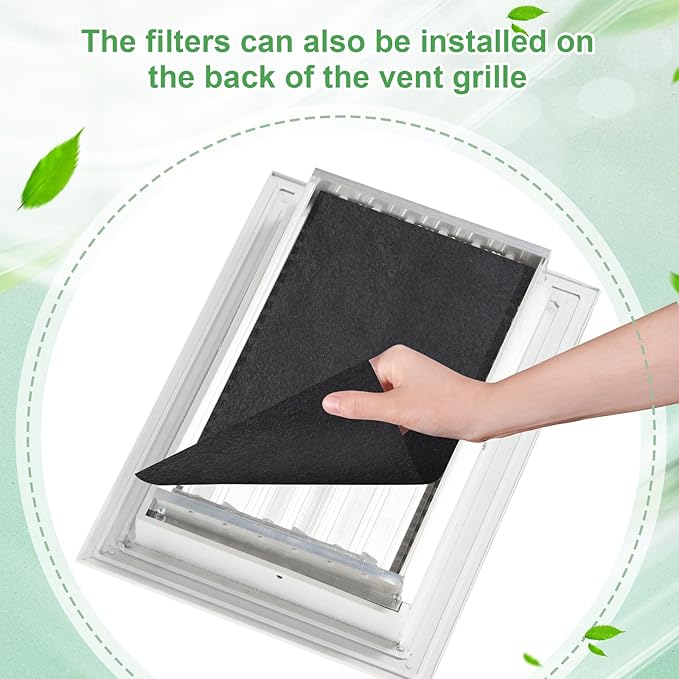 2 Rolls of Vent Filters Kit 100'' x 40'' Electrostatic Media 200" Installation Tape Versatile Customizable Vent Filter for Home Ac and Heating(Black)