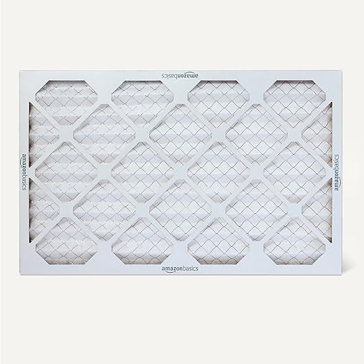 Amazon Basics MERV 5 AC Furnace Air Filter, Cardboard, 16x25x1 Inches, Pack of 6 (Actual Size: 15.75" x 24.75" x 0.75")