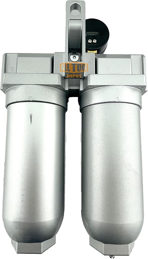 3/4" NPT SUPER DUTY Industrial Grade 2 Stages Coalescing Filter Desiccant Dryer System For Compressed Air Lines, Metal Bowls, Great For Paint Spray And Plasma Cutter
