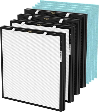 2 Set RFM80 Replacement Filter Compatible with Max Air Purifier (Model OVHM80), Replacement Part# RFM80, 4 Extra Pre-Filters + 2 Efficiency Filter + 2 Activated Carbon Filter